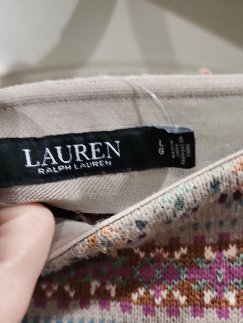 Lauren Ralph Lauren Beige Midi Skirt With Tribal Pattern - Picture 6 of 6